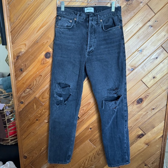 Agolde Black 90’s Jeans Size 25 - Picture 2 of 7